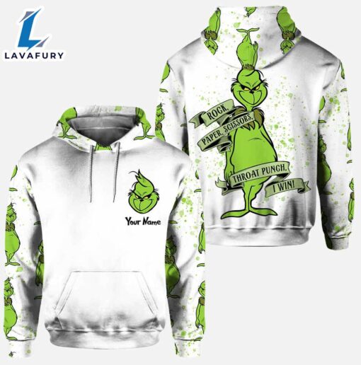 Rock Paper Scissors I Win – Personalized Grinch Hoodie and Leggings set