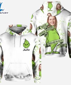 Rock Paper Scissors - Personalized Grinch Christmas Hoodie and Leggings