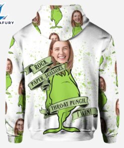 Rock Paper Scissors - Personalized Grinch Christmas Hoodie and Leggings