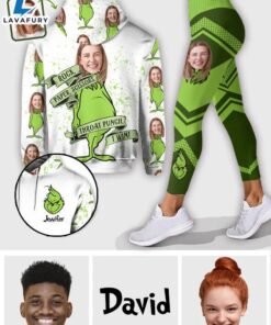 Rock Paper Scissors - Personalized Grinch Christmas Hoodie and Leggings