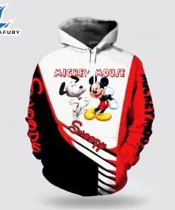 Snoopy And Mickey Mouse Over Print 3D Hoodie- Mickey 3D Shirts Gift