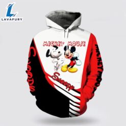 Snoopy And Mickey Mouse Over Print 3D Hoodie- Mickey 3D Shirts Gift