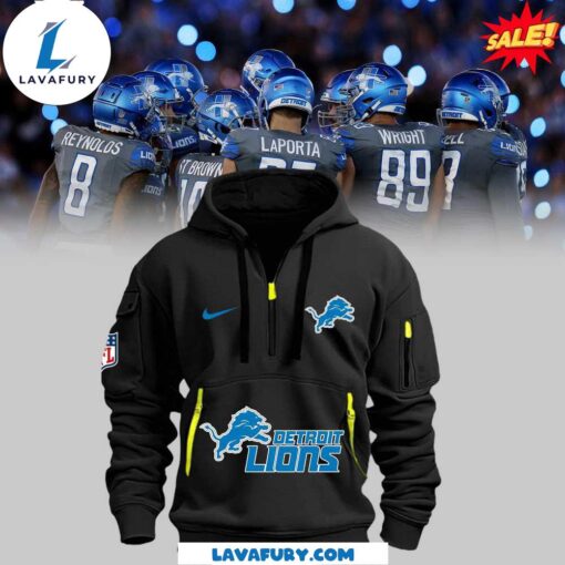 Special Detroit Lions Black Half Zip Hoodie