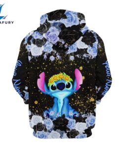 Stitch Custom Floral Character Hoodie And Leggings Set