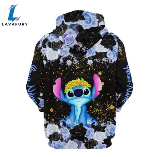 Stitch Custom Floral Character Hoodie And Leggings Set