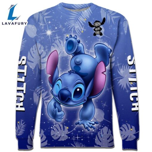 Stitch Ohana Castle Glitter Hoodie And Leggings Combo