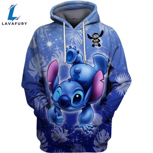 Stitch Ohana Castle Glitter Hoodie And Leggings Combo