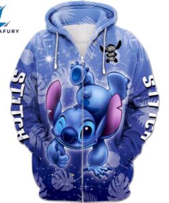 Stitch Ohana Castle Glitter Hoodie And Leggings Combo