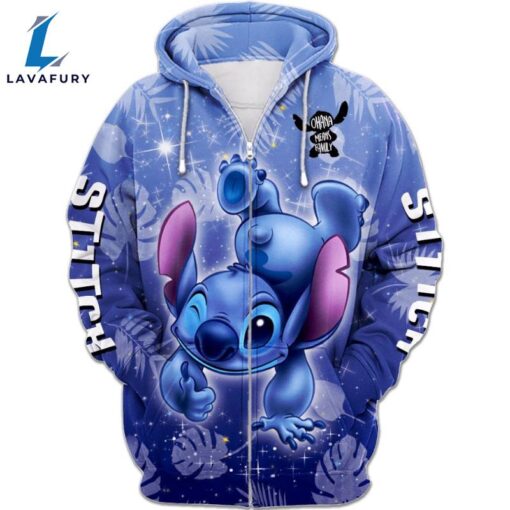 Stitch Ohana Castle Glitter Hoodie And Leggings Combo