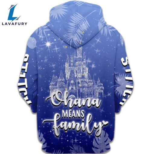 Stitch Ohana Castle Glitter Hoodie And Leggings Combo