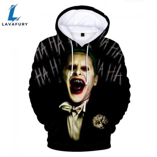 Suicide Squad Hoodies – Joker Series Haha Evil Joker Scary Black Unisex 3D Hoodie