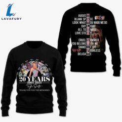 Taylor Swift 20 Years Album 3D Hoodie Shirt