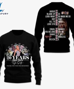 Taylor Swift 20 Years Album 3D Hoodie Shirt