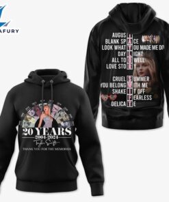 Taylor Swift 20 Years Album 3D Hoodie Shirt