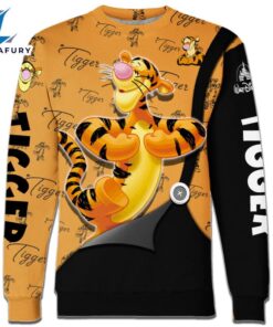 Tigger Pattern Hoodie And Leggings Combo Set