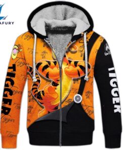 Tigger Pattern Hoodie And Leggings Combo Set