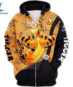 Tigger Pattern Hoodie And Leggings Combo Set