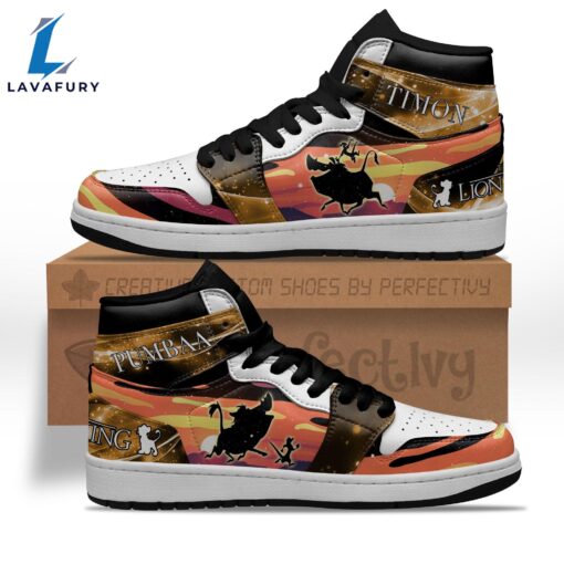 Timon and Pumbaa Silhouette J1 Shoes Custom For Fans Sneakers