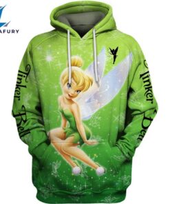 Tinker Bell Castle Glitter Pattern Hoodie And Leggings Set