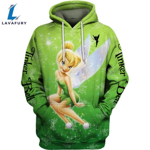 Tinker Bell Castle Glitter Pattern Hoodie And Leggings Set