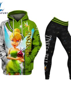 Tinker Bell Pattern Hoodie And Leggings Set