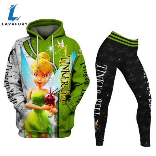 Tinker Bell Pattern Hoodie And Leggings Set