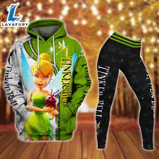 Tinker Bell Pattern Hoodie And Leggings Set