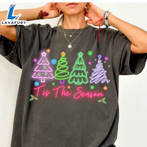 Tis The Season Neon, Christmas Tree Shirt