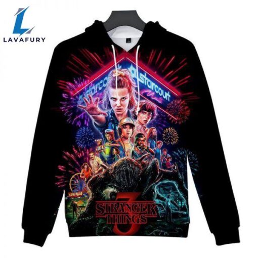 Unisex 3D Stranger Things 3 Print Pullover Hoodie Sweatshirt