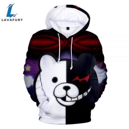 Unisex Colorful 3D Printed Monokuma Harajuku Hoodies