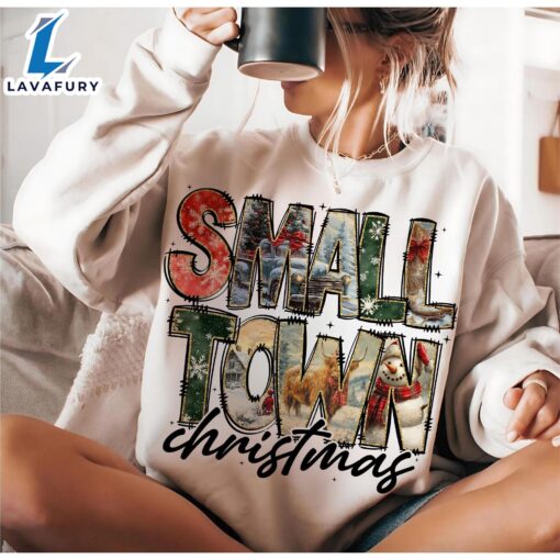 Vintage Small Town Christmas, Cowgirl Christmas Shirt