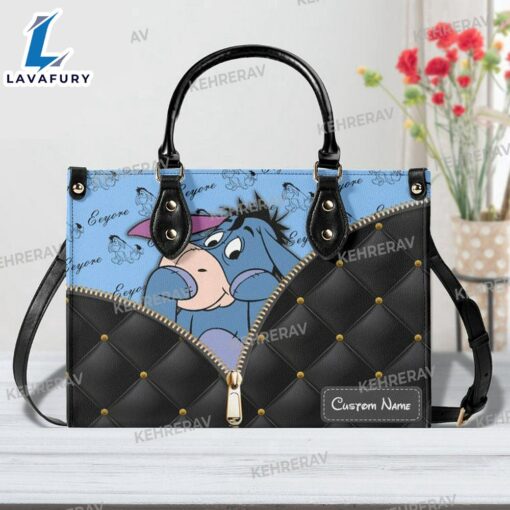 Winnie The Pooh Eeyore Custom Leather Handbag