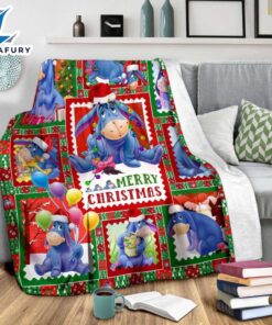 Winnie The Pooh Eeyore Merry Christmas Blanket