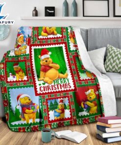 Winnie The Pooh Merry Christmas Sherpa Blanket