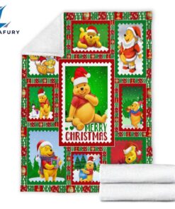 Winnie The Pooh Merry Christmas Sherpa Blanket