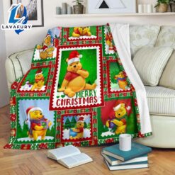 Winnie The Pooh Merry Christmas Sherpa Blanket