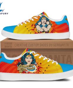 Wonder Woman Cartoon Stan Smith Shoes For Kid