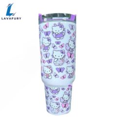 40 oz Kitty and Friends Mug Purple Travel Tumbler