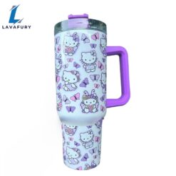 40 oz Kitty and Friends Mug Purple Travel Tumbler