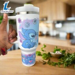 40oz Floral Stitch Cartoon Character Printed Tumbler