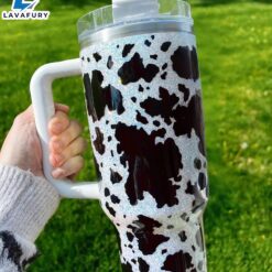 40oz Glitter Cowhide Tumbler With Handle