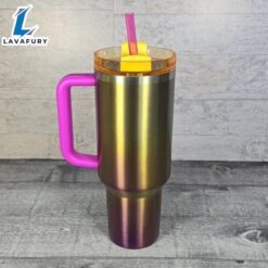 40oz Gradient Travel Tumbler With Handle And Straw