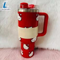 40Oz Hello Kitty Tumbler With Handle And Straw