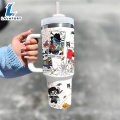 40oz Insulated Tumbler With Halloween Design And Handle