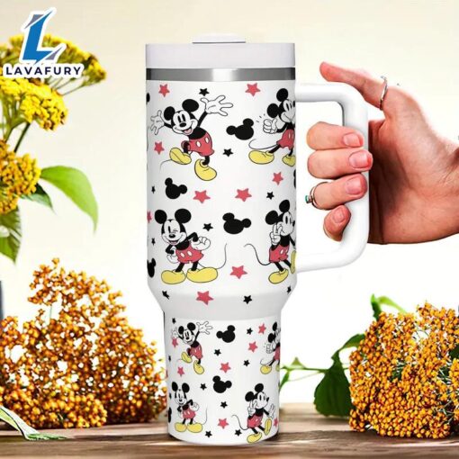 40oz Mickey Design Insulated Tumbler With Handle