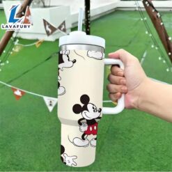 40oz Mickey Mouse Insulated Tumbler With Handle And Straw