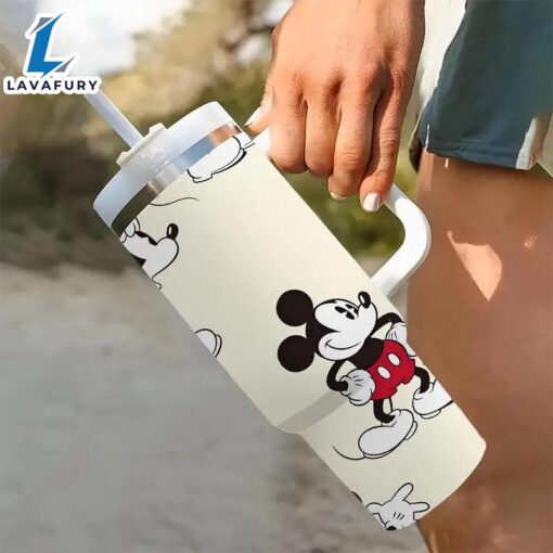 40oz Mickey Mouse Insulated Tumbler With Handle And Straw