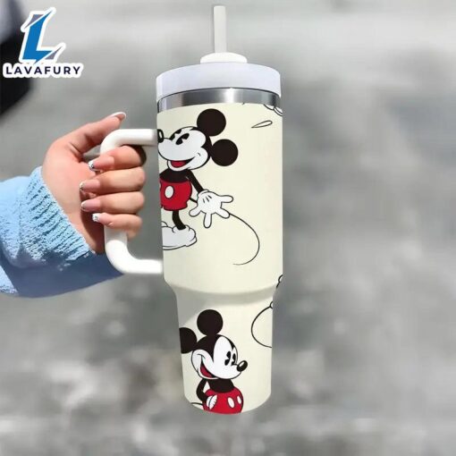 40oz Mickey Mouse Insulated Tumbler With Handle And Straw