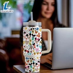 40oz Mickey Mouse Insulated Tumbler With Straw And Handle