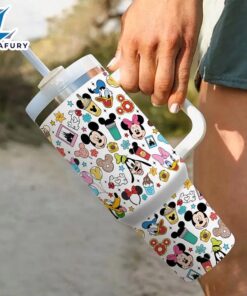 40oz Mickey Mouse Insulated Tumbler With Straw And Handle